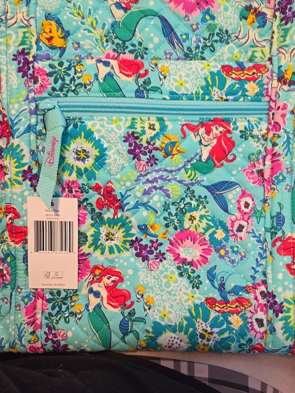Vera Bradley Little Mermaid Large Quilted Tote Bag - Picture 4 of 6